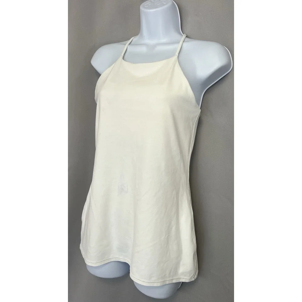 Lululemon Womens White Tank‎ Top Sz 8 Gym Training
